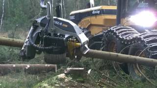 Быстрая вырубка деревьев с помошью машины  Kesla 28RH
