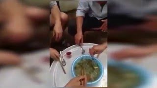 Китайцы живую рыбу обмакивают в соус, а потом едят