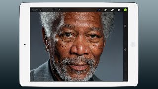 Этот портрет нарисован пальцем на iPad